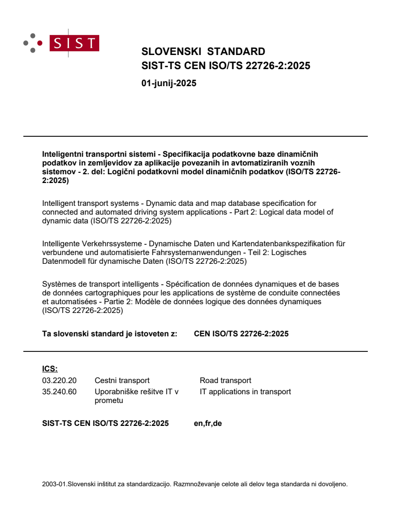 TS CEN ISO/TS 22726-2:2025 - BARVE