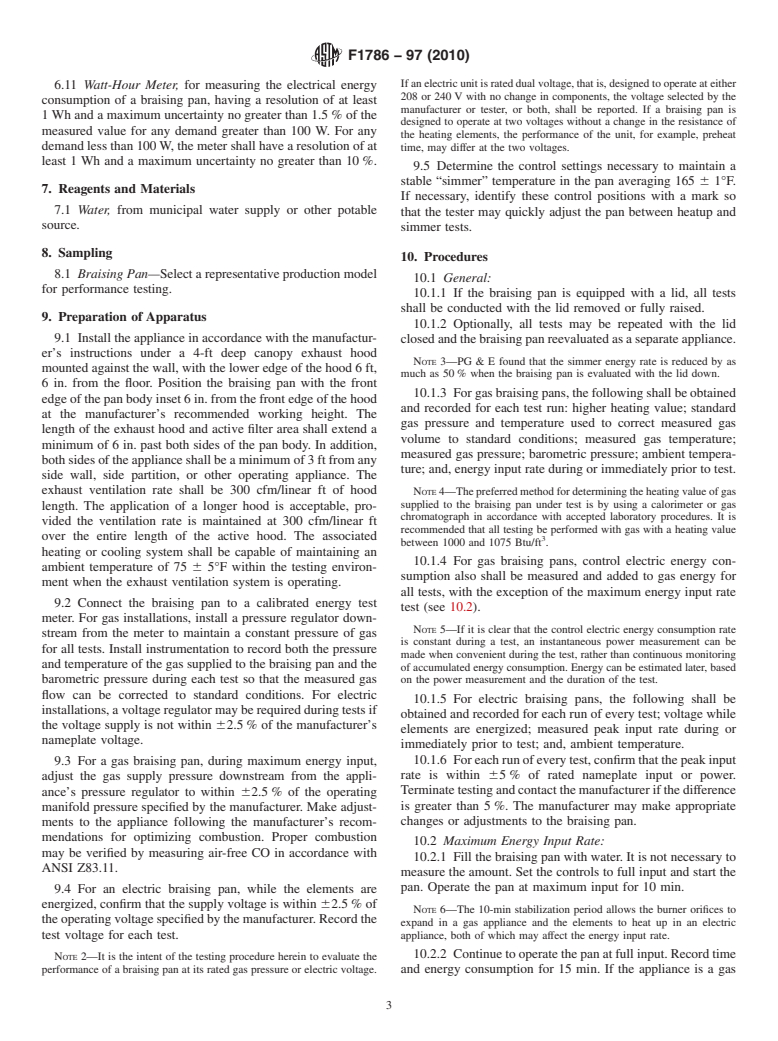 ASTM F1786-97(2010) - Standard Test Method for Performance of Braising Pans