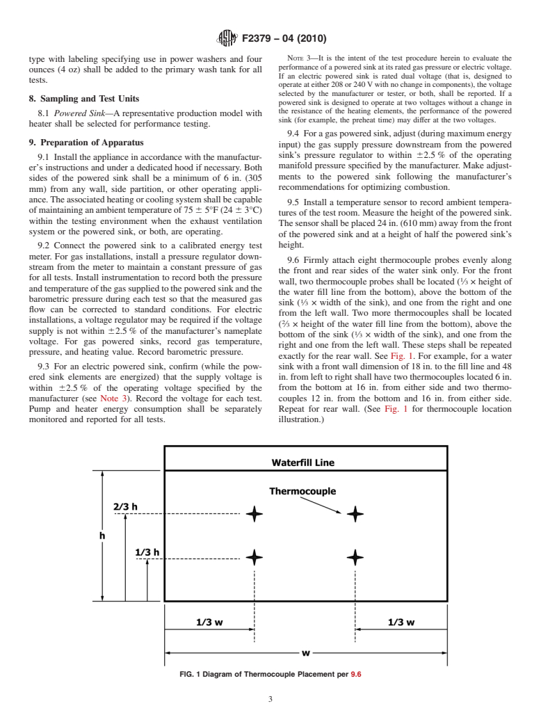 ASTM F2379-04(2010) - Standard Test Method for Energy Performance of Powered Open Warewashing Sinks