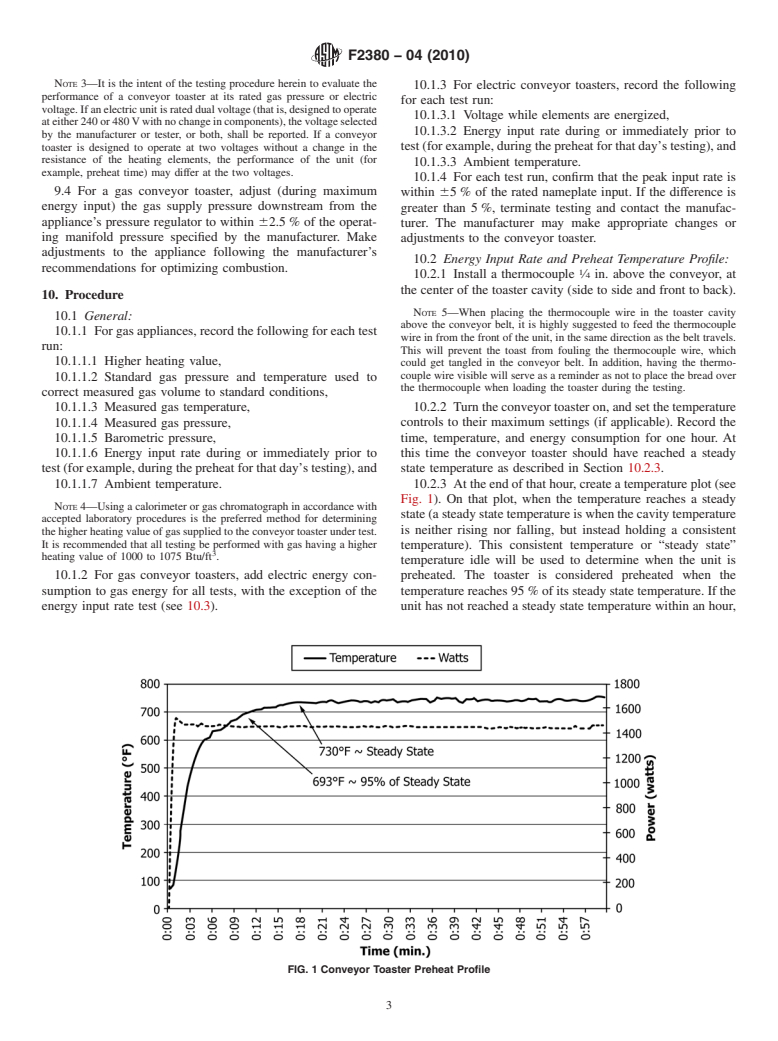 ASTM F2380-04(2010) - Standard Test Method for Performance of Conveyor Toasters