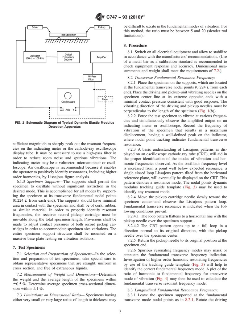 ASTM C747-93(2010)e1 - Standard Test Method for Moduli of Elasticity and Fundamental Frequencies of Carbon and Graphite Materials by Sonic Resonance