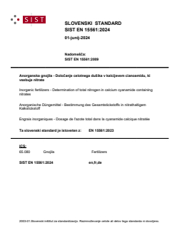 SIST EN 15561:2024 - Page 1 preview