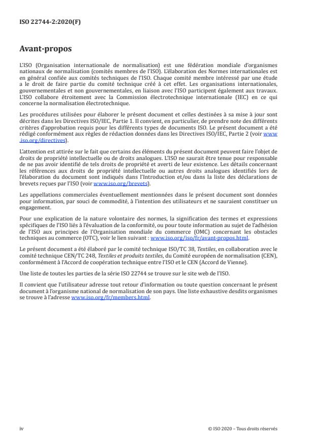 ISO 22744-2:2020 ISO 22744-2:2020 - Textiles et produits textiles -- Détermination des composés organostanniques - Page 4 preview