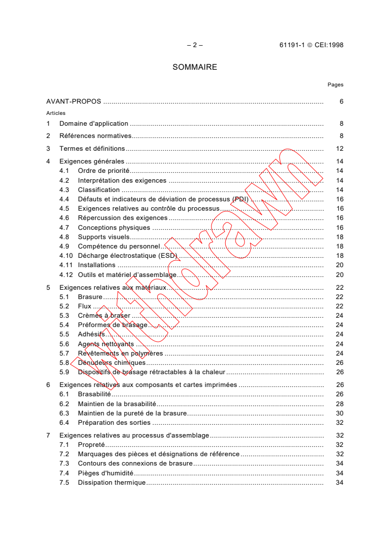 IEC 61191-1:1998 IEC 61191-1:1998 - Printed board assemblies - Part 1: Generic specification - Requirements for soldered electrical and electronic assemblies using surface mount and related assembly technologies
Released:8/28/1998
Isbn:2831844614 - Page 4 preview