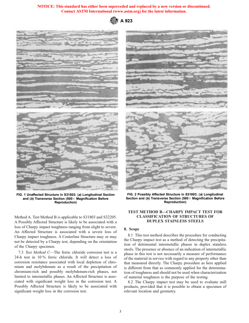 ASTM A923-01 - Standard Test Methods for Detecting Detrimental Intermetallic Phase in Wrought Duplex Austenitic/Ferritic Stainless Steels