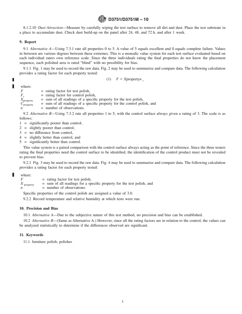 REDLINE ASTM D3751/D3751M-10 - Standard Practice for Evaluation of Furniture Polish