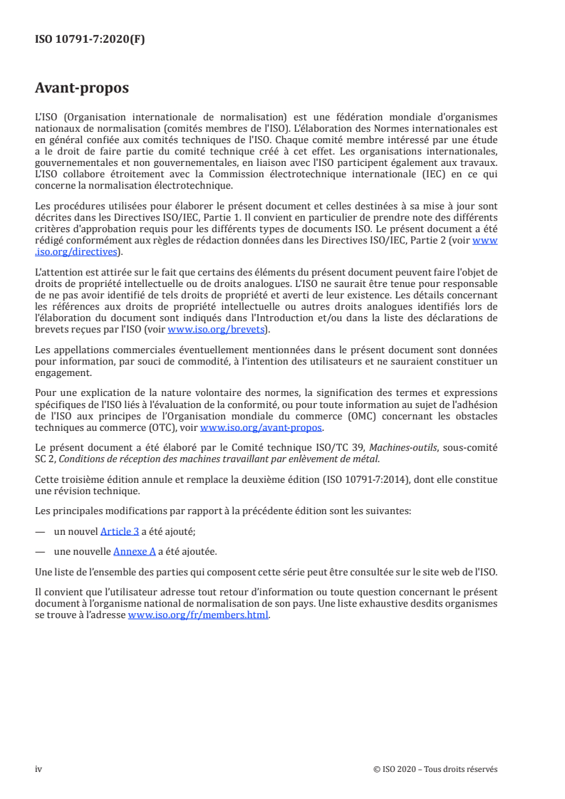 ISO 10791-7:2020 ISO 10791-7:2020 - Conditions d'essai pour centres d'usinage — Partie 7: Exactitude des pièces d'essai usinées
Released:1/29/2020 - Page 4 preview