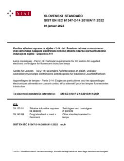 SIST EN IEC 61347-2-14:2018/A11:2022 - Page 1 preview