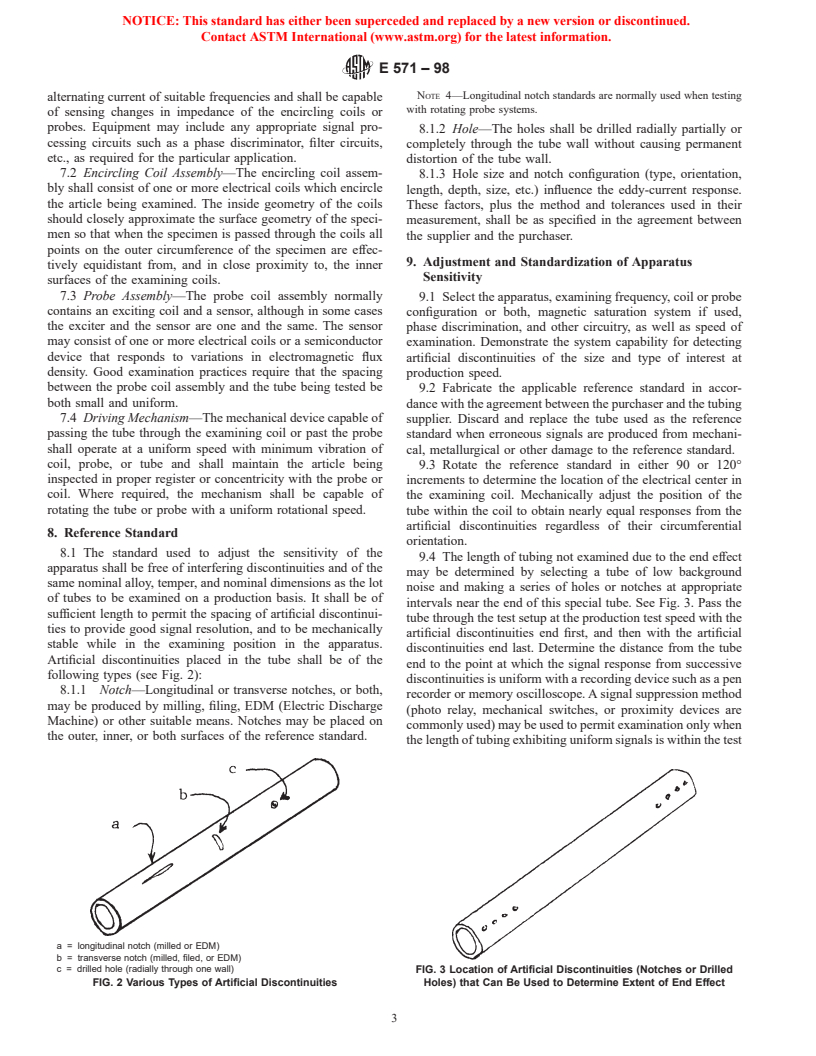 ASTM E571-98 - Standard Practice for Electromagnetic (Eddy-Current) Examination of Nickel and Nickel Alloy Tubular Products