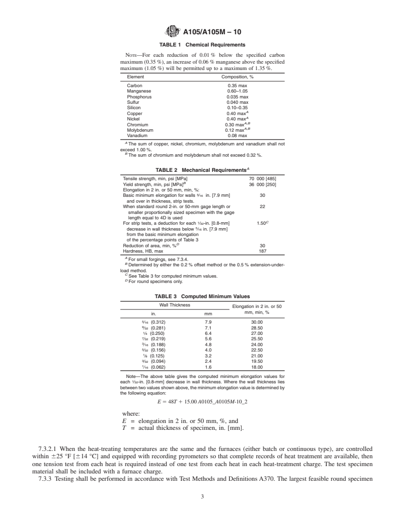 REDLINE ASTM A105/A105M-10 - Standard Specification for Carbon Steel Forgings for Piping Applications