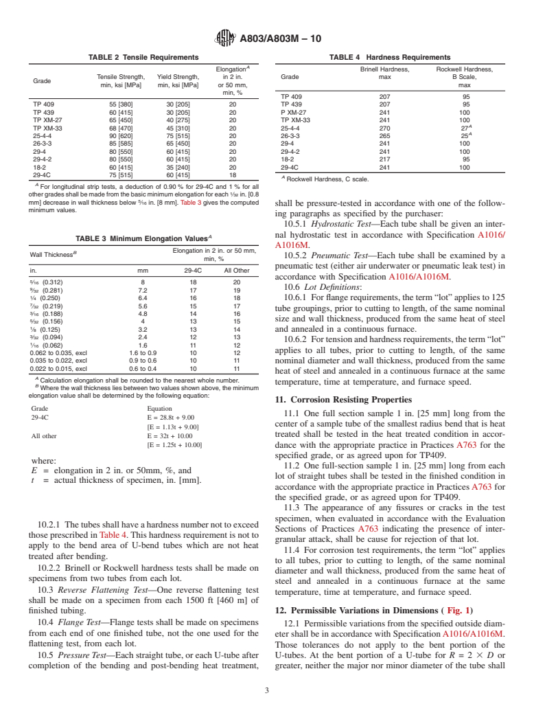 ASTM A803/A803M-10 - Standard Specification for  Welded Ferritic Stainless Steel Feedwater Heater Tubes