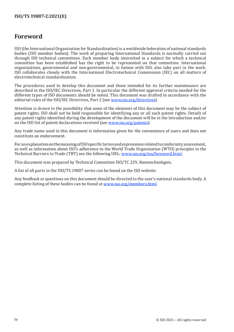 ISO/TS 19807-2:2021 ISO/TS 19807-2:2021 - Nanotechnologies — Magnetic nanomaterials — Part 2: Specification of characteristics and measurement methods for nanostructured magnetic beads for nucleic acid extraction
Released:10/25/2021 - Page 4 preview