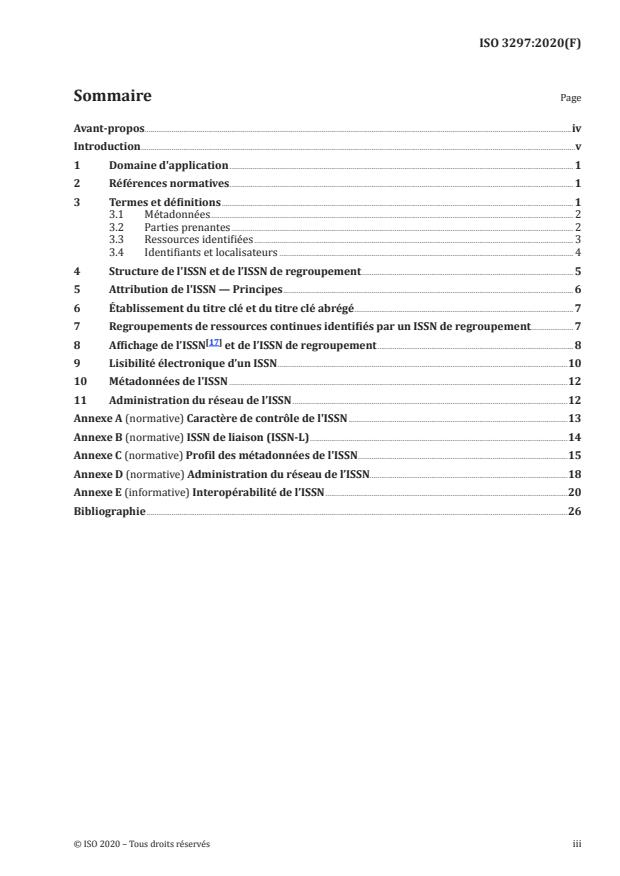 ISO 3297:2020 - Information et documentation -- Numéro international normalisé des publications en série (ISSN)