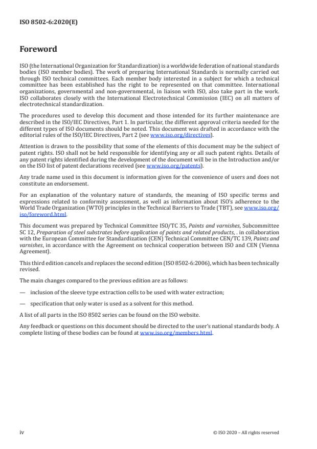 ISO 8502-6:2020 ISO 8502-6:2020 - Preparation of steel substrates before application of paints and related products -- Tests for the assessment of surface cleanliness - Page 4 preview