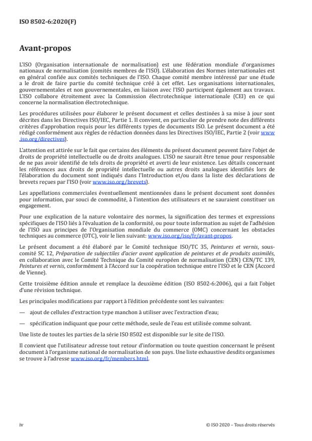 ISO 8502-6:2020 ISO 8502-6:2020 - Préparation des subjectiles d'acier avant application de peintures et de produits assimilés -- Essais pour apprécier la propreté d'une surface - Page 4 preview