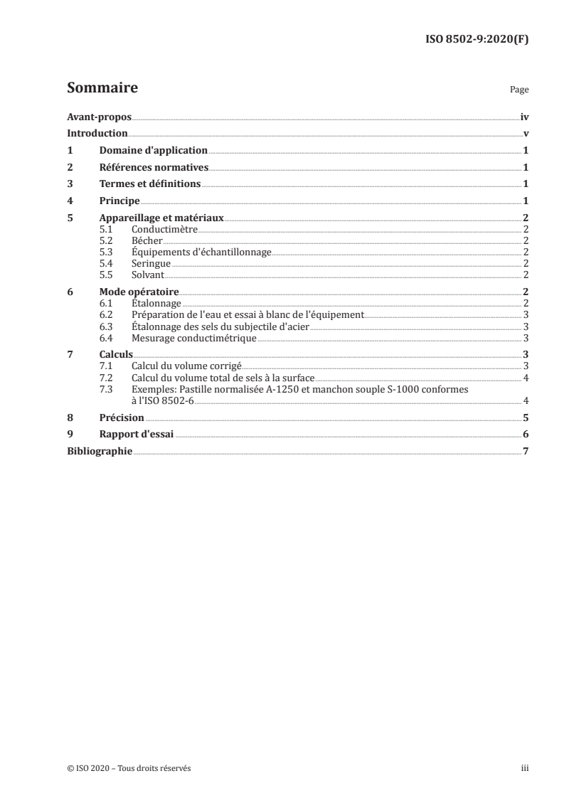 ISO 8502-9:2020 - Préparation des subjectiles d'acier avant application de peintures et de produits assimilés — Essais pour apprécier la propreté d'une surface — Partie 9: Méthode in situ pour la détermination des sels solubles dans l'eau par conductimétrie
Released:8/7/2020