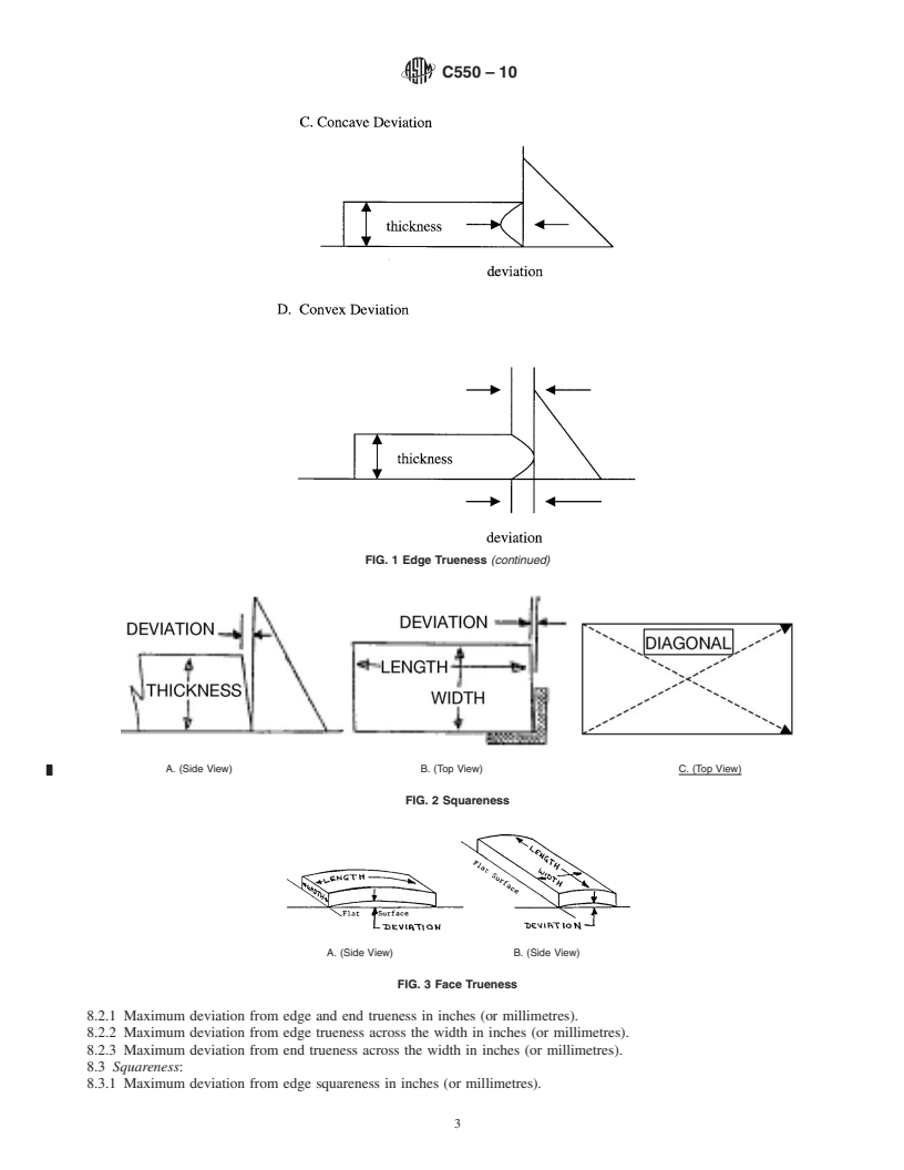 REDLINE ASTM C550-10 - Standard Test Method for Measuring Trueness and Squareness of Rigid Block and Board Thermal Insulation