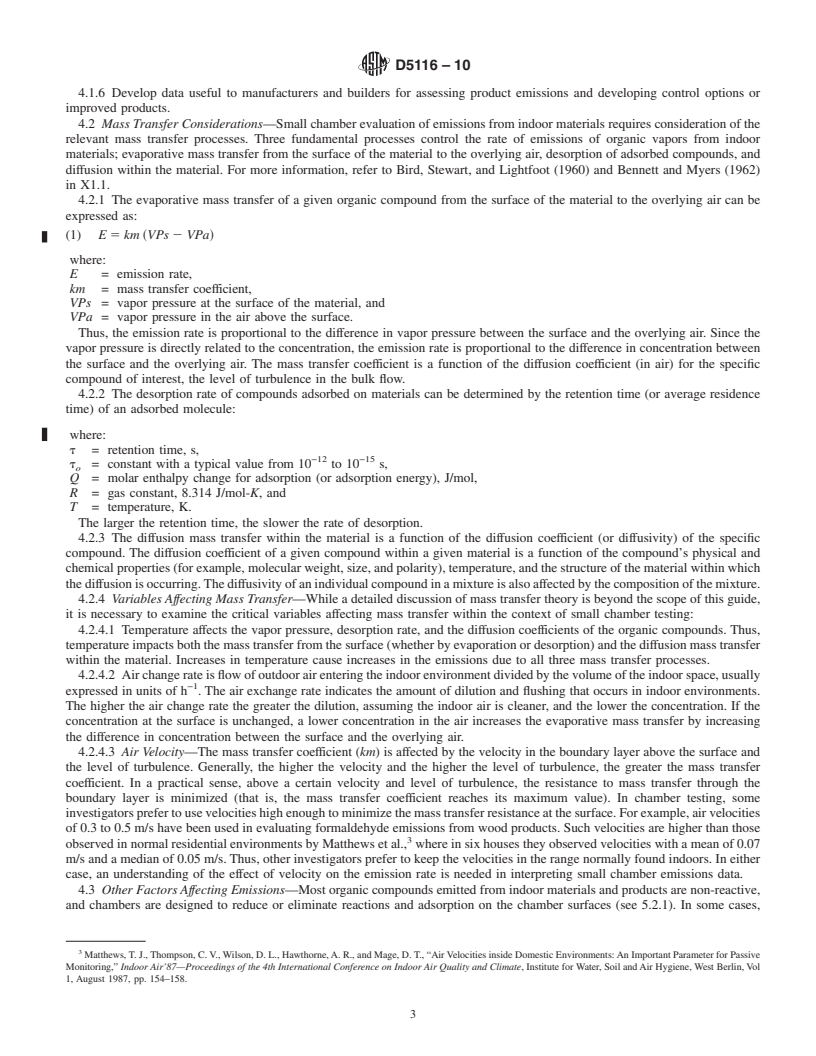 REDLINE ASTM D5116-10 - Standard Guide for Small-Scale Environmental Chamber Determinations of Organic Emissions From Indoor Materials/Products