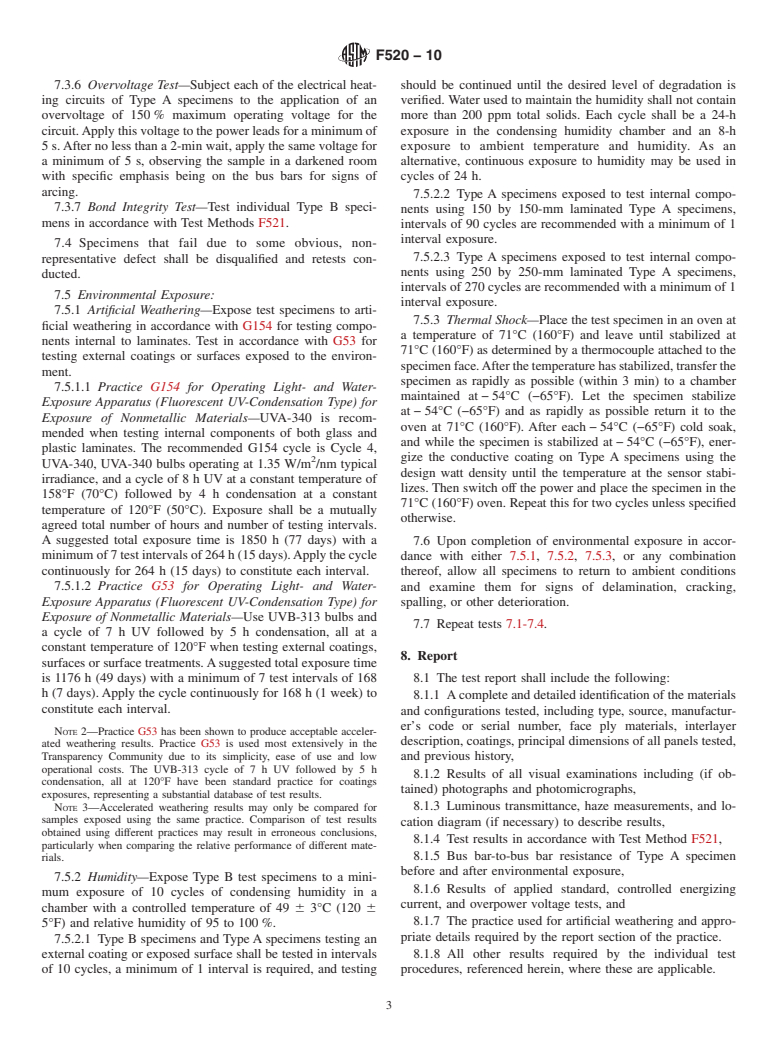 ASTM F520-10 - Standard Test Method for Environmental Resistance of Aerospace Transparencies