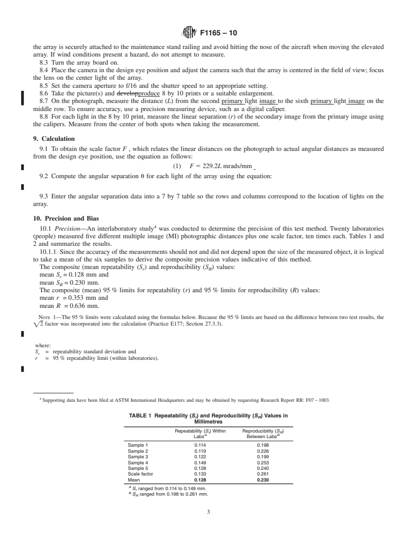 REDLINE ASTM F1165-10 - Standard Test Method for Measuring Angular Displacement of Multiple Images in Transparent Parts