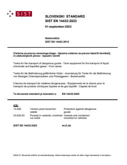 SIST EN 14433:2023 - Page 1 preview