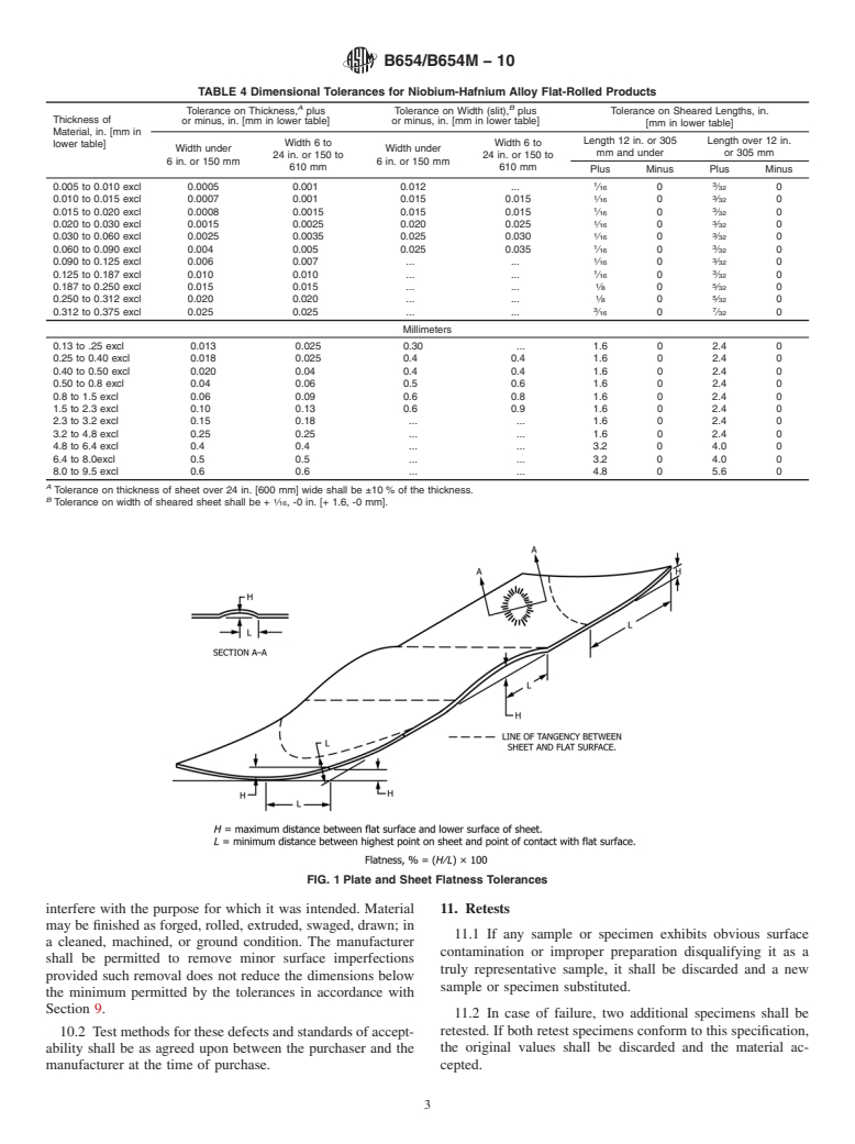 ASTM B654/B654M-10 - Standard Specification for Niobium-Hafnium Alloy Foil, Sheet, Strip, and Plate