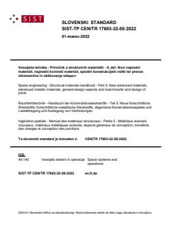 TP CEN/TR 17603-32-05:2022 - BARVE - Page 1 preview