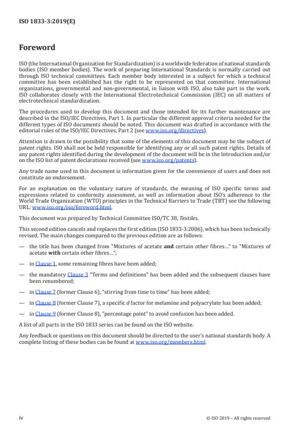 ISO 1833-3:2019 ISO 1833-3:2019 - Textiles -- Quantitative chemical analysis - Page 4 preview