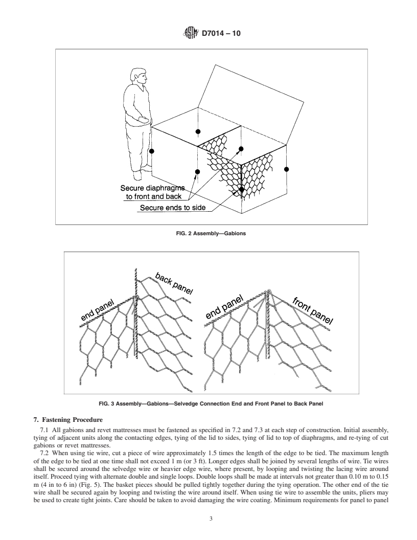 REDLINE ASTM D7014-10 - Standard Practice for Assembly and Placement of Double-Twisted Wire Mesh Gabions and Revet Mattresses