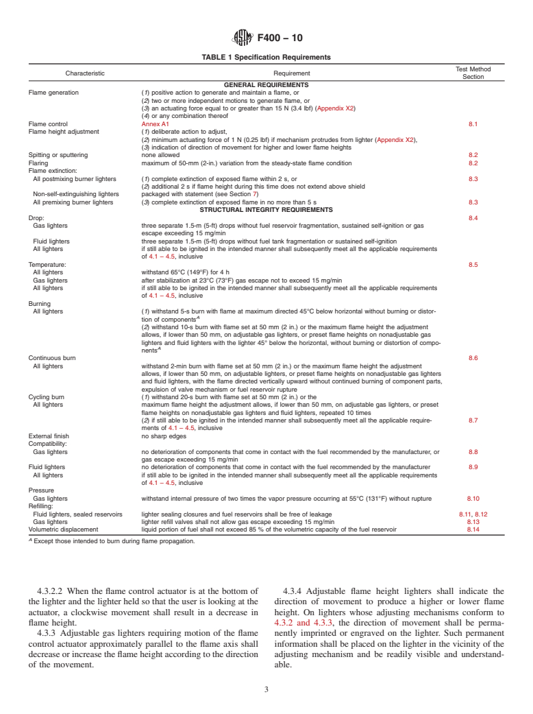 ASTM F400-10 - Standard Consumer Safety Specification for Lighters