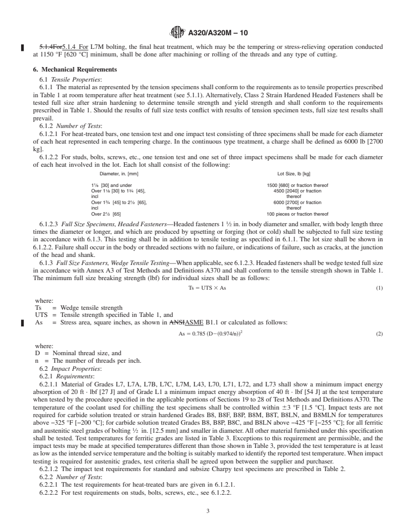 REDLINE ASTM A320/A320M-10 - Standard Specification for  Alloy-Steel and Stainless Steel Bolting for Low-Temperature Service