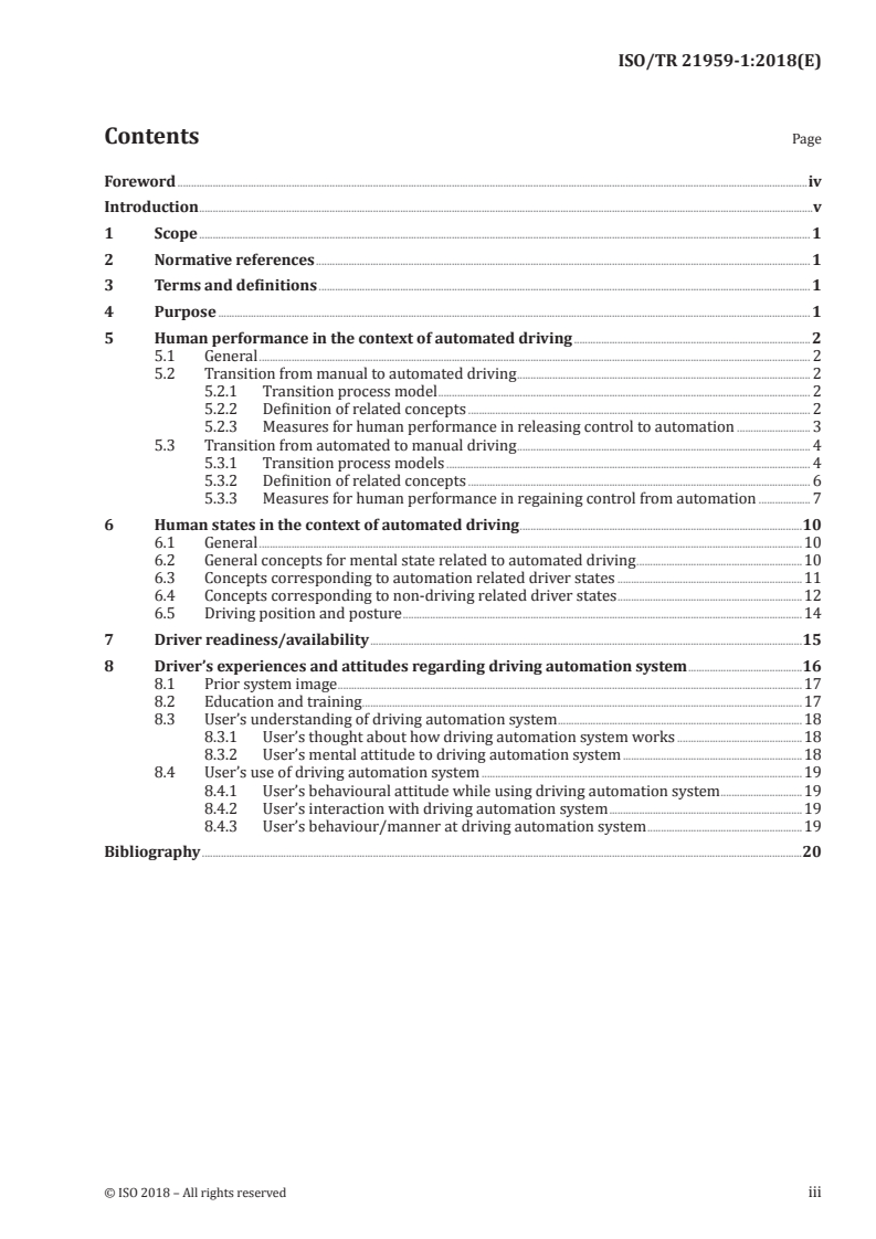 ISO/TR 21959-1:2018 - Road vehicles — Human performance and state in the context of automated driving — Part 1: Common underlying concepts
Released:11/29/2018