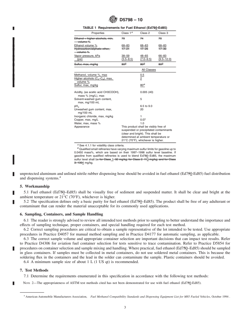 REDLINE ASTM D5798-10 - Standard Specification for Fuel Ethanol (Ed70-Ed85) for Automotive Spark-Ignition Engines