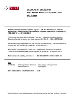 EN IEC 60947-4-1:2019/AC:2021 - Page 1 preview