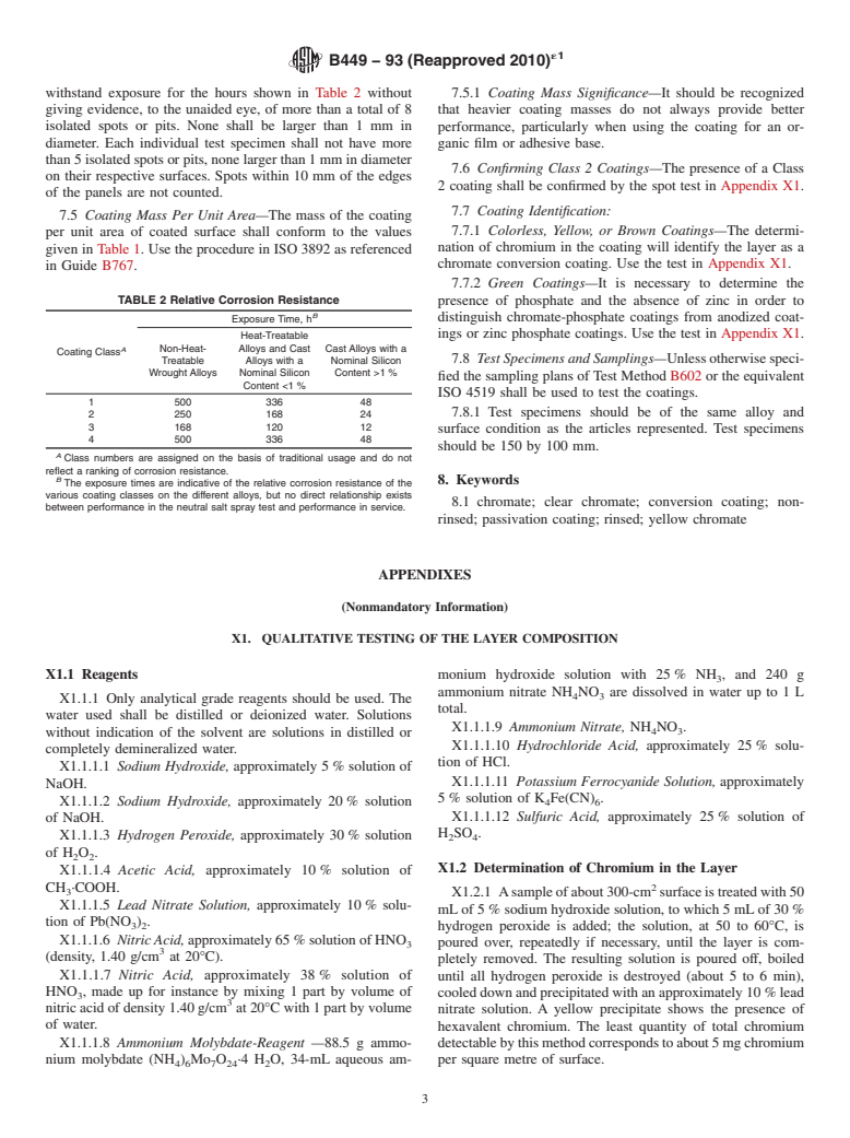 ASTM B449-93(2010)e1 - Standard Specification for Chromates on Aluminum