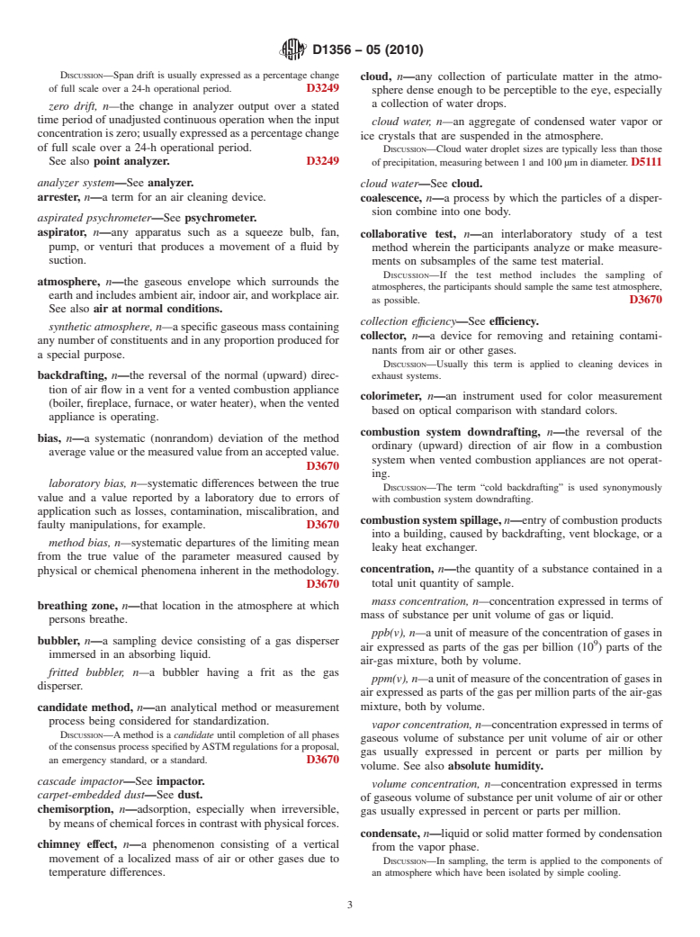 ASTM D1356-05(2010) - Standard Terminology Relating to Sampling and Analysis of Atmospheres