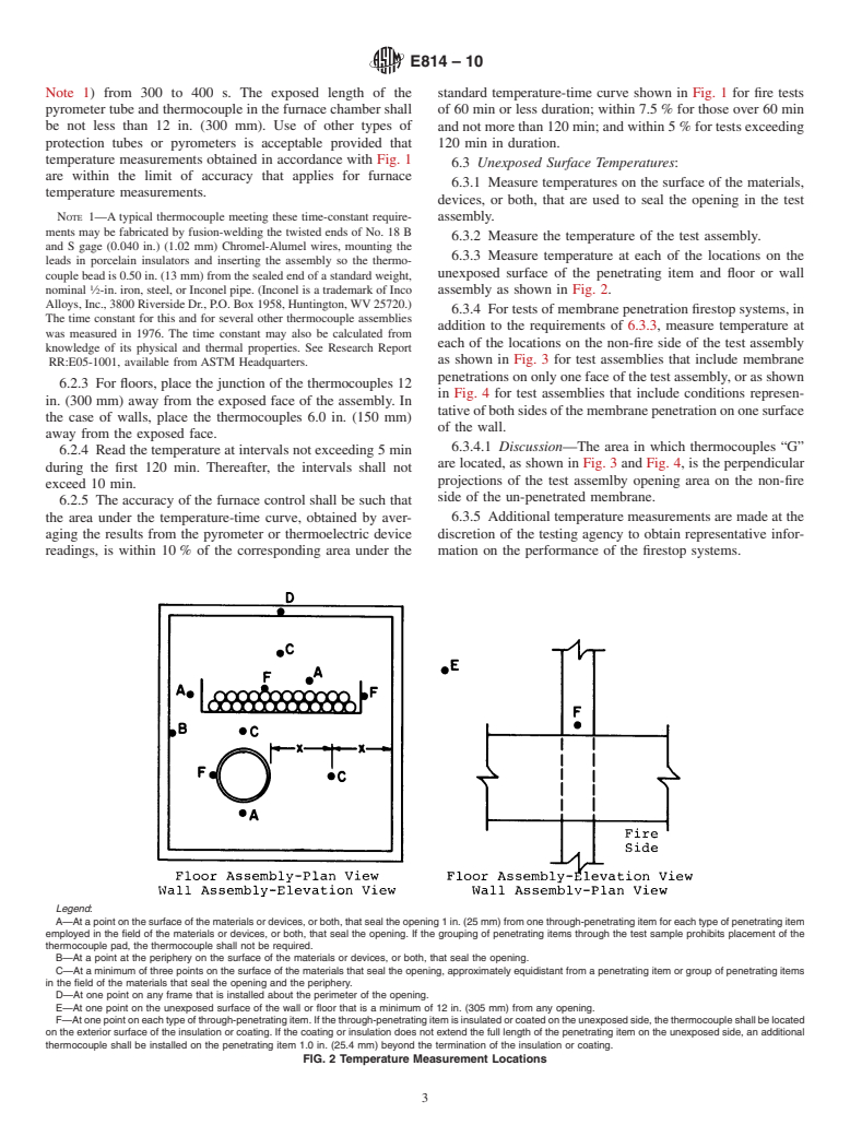 ASTM E814-10 - Standard Test Method for  Fire Tests of Penetration Firestop Systems