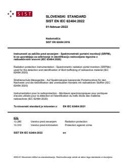 EN IEC 62484:2022 - Page 1 preview