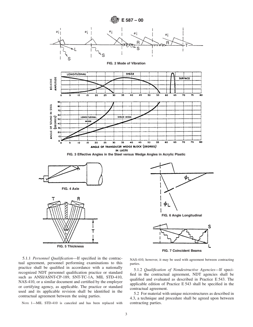 ASTM E587-00 - Standard Practice for Ultrasonic Angle-Beam Examination by the Contact Method