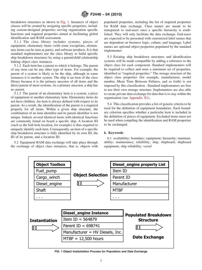 ASTM F2446-04(2010) - Standard Classification for Hierarchy of Equipment Identifiers and Boundaries for Reliability, Availability, and Maintainability (RAM) Performance Data Exchange