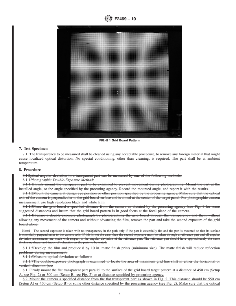 REDLINE ASTM F2469-10 - Standard Test Method for Measuring Optical Angular Deviation of Transparent Parts Using the Double-Exposure Method