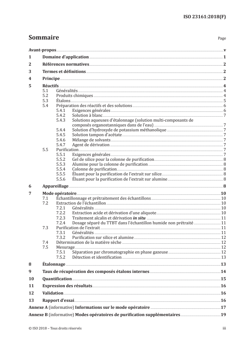 ISO 23161:2018 - Qualité du sol —  Dosage d'une sélection de composés organostanniques — Méthode par chromatographie en phase gazeuse
Released:10/9/2018