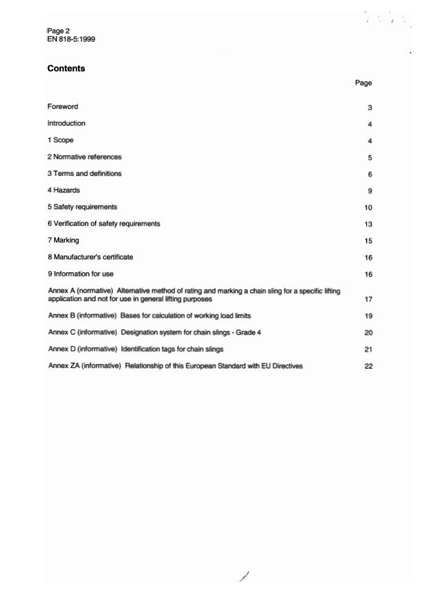 EN 818-5:1999 EN 818-5:2001 - Page 4 preview