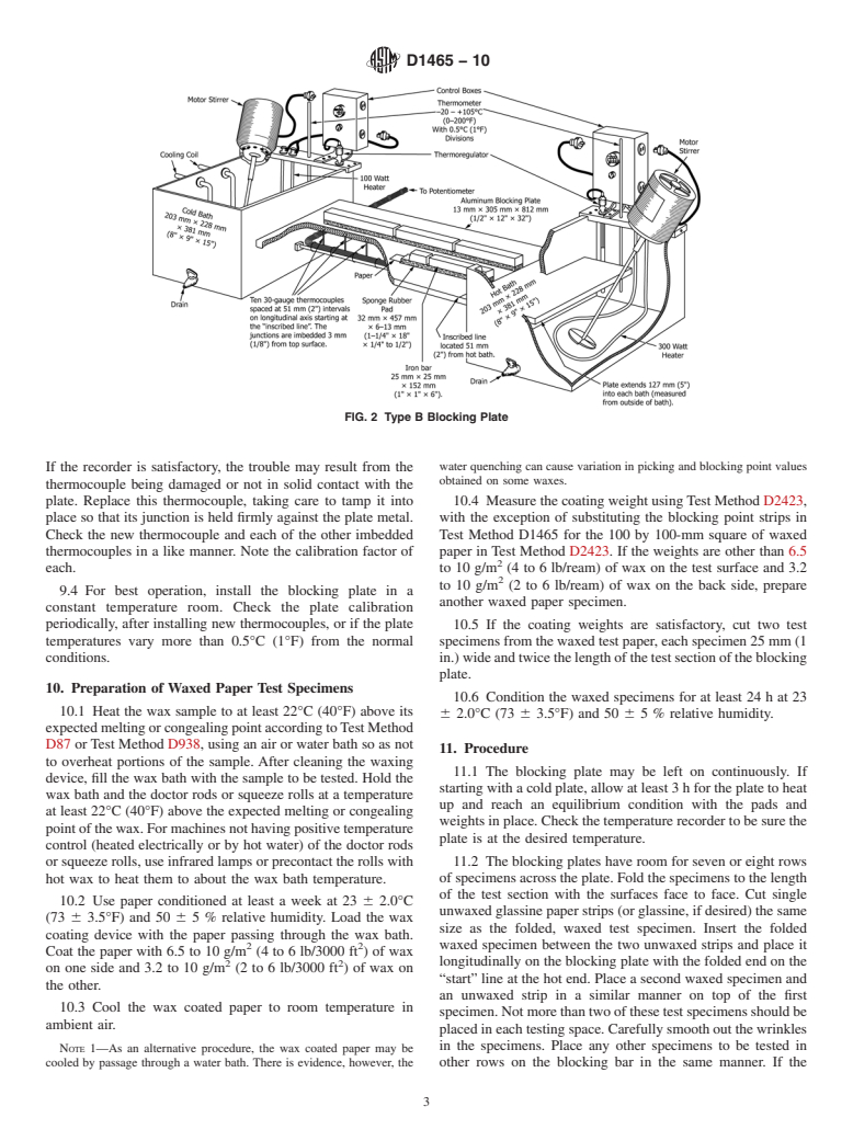 ASTM D1465-10 - Standard Test Method for Blocking and Picking Points of Petroleum Wax