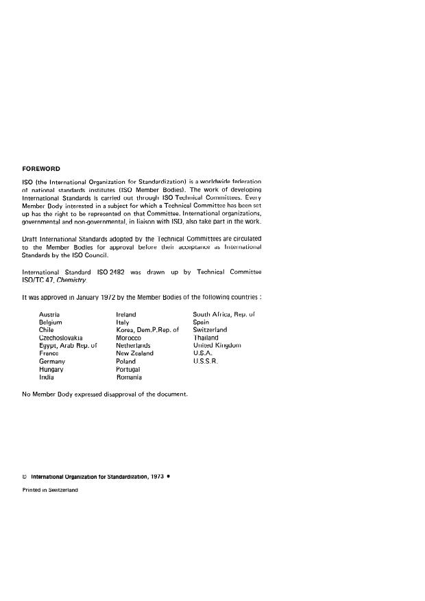 ISO 2482:1973 ISO 2482:1973 - Sodium chloride for industrial use -- Determination of calcium and magnesium contents -- EDTA complexometric methods - Page 2 preview