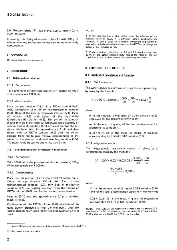 ISO 2482:1973 ISO 2482:1973 - Sodium chloride for industrial use -- Determination of calcium and magnesium contents -- EDTA complexometric methods - Page 4 preview