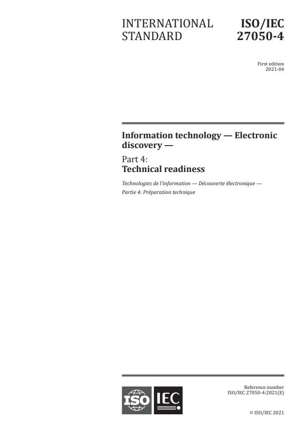 ISO/IEC 27050-4:2021 - Information technology -- Electronic discovery