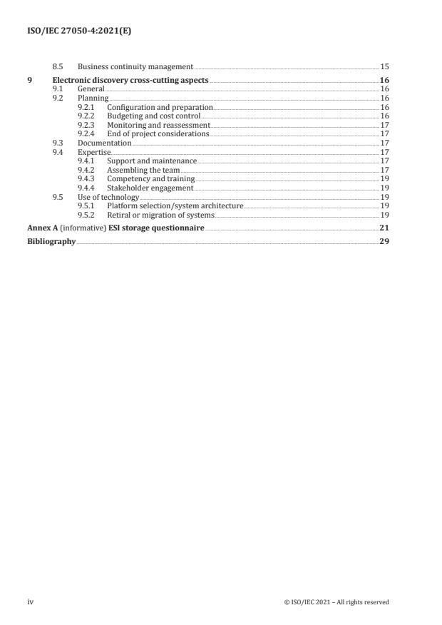 ISO/IEC 27050-4:2021 ISO/IEC 27050-4:2021 - Information technology -- Electronic discovery - Page 4 preview