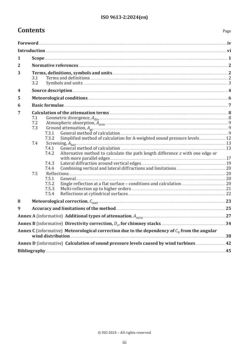 ISO 9613-2:2024 - Acoustics — Attenuation of sound during propagation outdoors — Part 2: Engineering method for the prediction of sound pressure levels outdoors
Released:12. 01. 2024