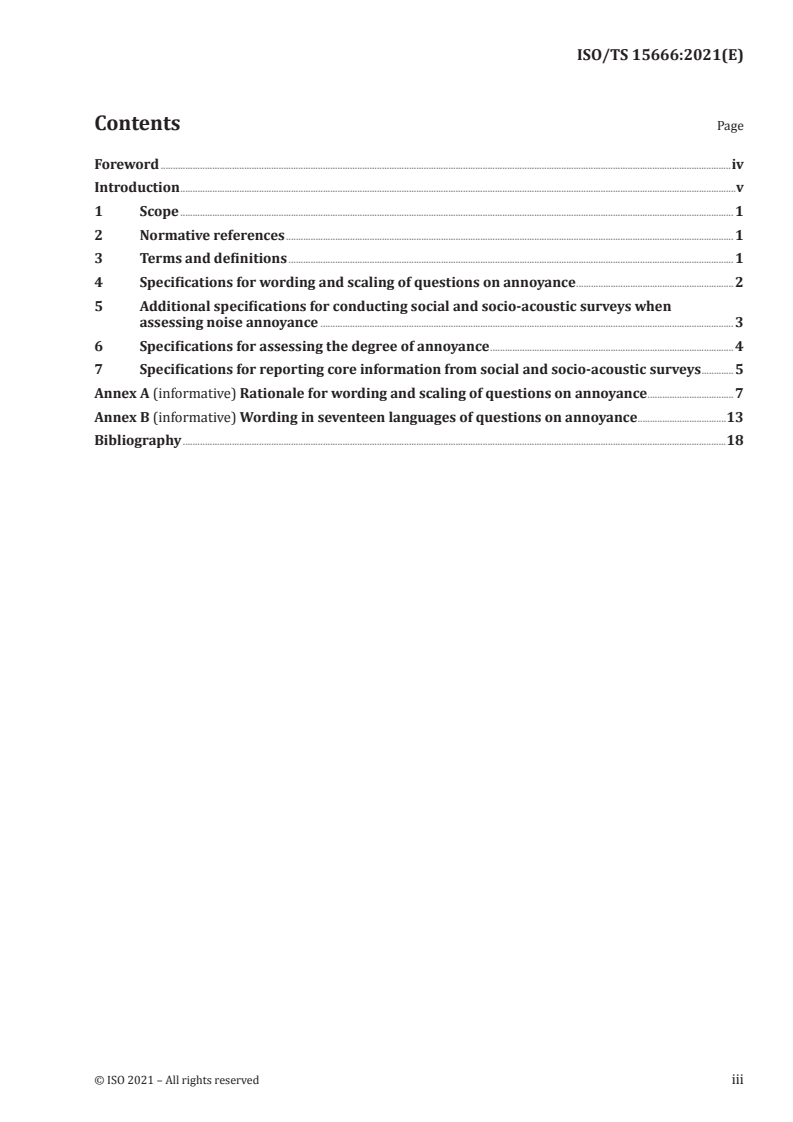 ISO/TS 15666:2021 - Acoustics — Assessment of noise annoyance by means of social and socio-acoustic surveys
Released:5/18/2021